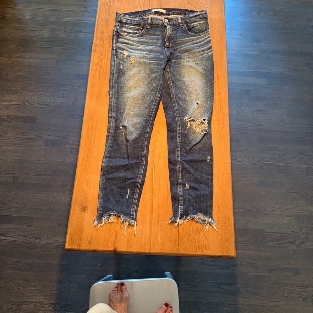 Distressed Blue Jeans